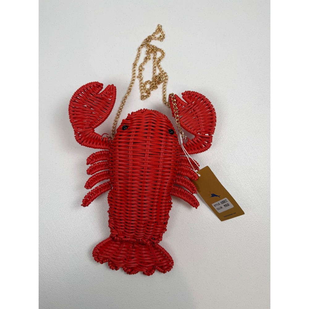 NWT Tommy Bahama Red Lobster Wicker Crossbody Bag Novelty Clutch Purse NEW Viral - Picture 8 of 11